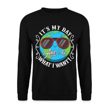 Earth Day Is My Day - Unisex Sweatshirt - black - Front - Alina (178cm) & Michal (187cm)
