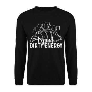 Earth Day Earth Defund Dirty Energy - Unisex Sweatshirt - black - Front - Alina (178cm) & Michal (187cm)