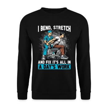 Physiothérapeute I Bend Stretch Massothérapie - Sweat-shirt Unisexe - noir - Devant - Alina (178cm) & Michal (187cm)