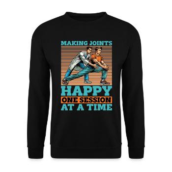 Physical Therapist Making Joints Happy Therapist - Unisex Sweatshirt - black - Front - Alina (178cm) & Michal (187cm)