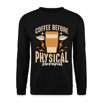 Physical Therapy Coffee Physiotherapy Coffee Lover - Unisex Sweatshirt - black - Front - Alina (178cm) & Michal (187cm)