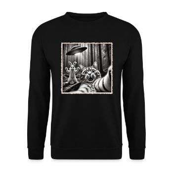 Pâques, Lapin de Pâques drôle, Lapin Selfie Fête de Pâques - Sweat-shirt Unisexe - noir - Devant - Alina (178cm) & Michal (187cm)