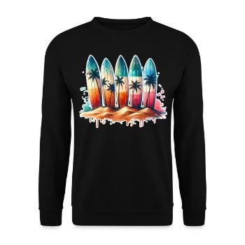 Surfen Surfer - Unisex Pullover - Schwarz - Vorne - Alina (178cm) & Michal (187cm)