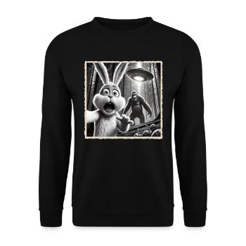 Pâques, Lapin de Pâques drôle, Lapin Selfie Fête de Pâques - Sweat-shirt Unisexe - noir - Devant - Alina (178cm) & Michal (187cm)