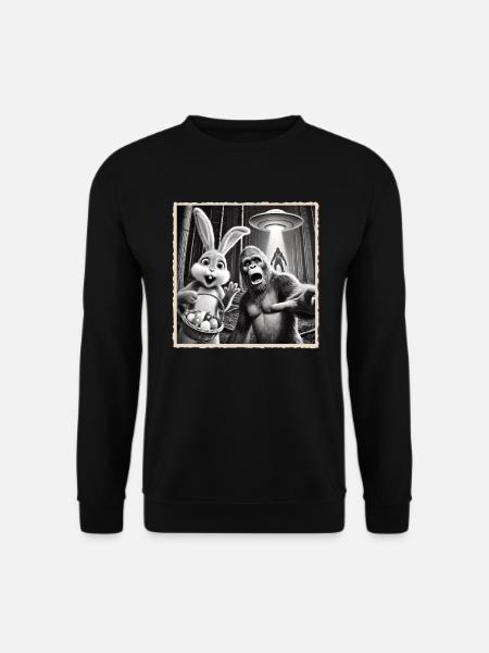 Ostern, Lustiger Osterhase, Hase Selfie Osterfest - Unisex Pullover - Schwarz