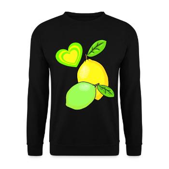 Lemon Lemons Fruits Fruit Fruit Summer - Unisex Sweatshirt - black - Front - Alina (178cm) & Michal (187cm)