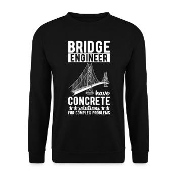 Ingénieur des ponts Construction de ponts - Sweat-shirt Unisexe - noir - Devant - Alina (178cm) & Michal (187cm)