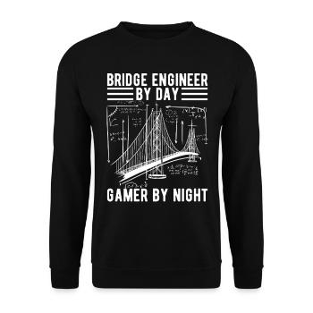 Ingénieur des ponts Construction de ponts - Sweat-shirt Unisexe - noir - Devant - Alina (178cm) & Michal (187cm)