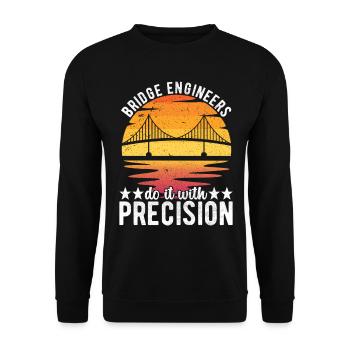 Ingénieur des ponts Construction de ponts - Sweat-shirt Unisexe - noir - Devant - Alina (178cm) & Michal (187cm)