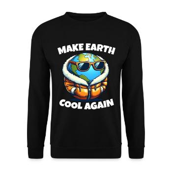 Make Earth Cool Again Climate Change Protest Demo - Unisex Sweatshirt - black - Front - Alina (178cm) & Michal (187cm)
