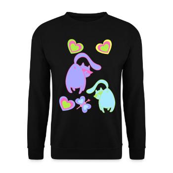 Retro Cats Cat 80s 90s Vintage Kitten Child - Unisex Sweatshirt - black - Front - Alina (178cm) & Michal (187cm)