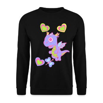 Bébé Dragon Dragon Enfants Enfant Rétro Années 80 Années 90 - Sweat-shirt Unisexe - noir - Devant - Alina (178cm) & Michal (187cm)
