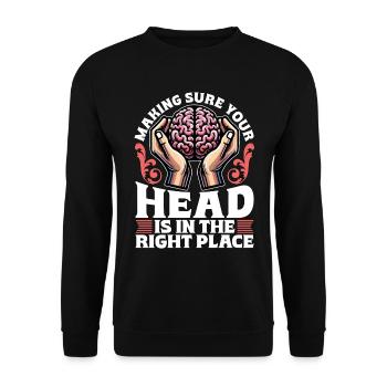 Neurochirurgien S’assurer que votre neurologue en chef - Sweat-shirt Unisexe - noir - Devant - Alina (178cm) & Michal (187cm)