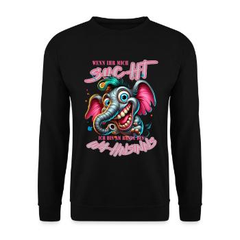 Wenn ihr mich sucht ich bin am Rande des Wahnsinns - Unisex Pullover - Schwarz - Vorne - Alina (178cm) & Michal (187cm)