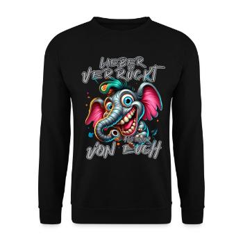 Mieux vaut être fou que l’un d’entre vous – éléphant - Sweat-shirt Unisexe - noir - Devant - Alina (178cm) & Michal (187cm)