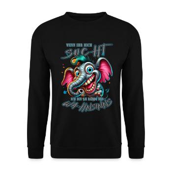 Wenn ihr mich sucht, ich bin am Rande des Wahnsinn - Unisex Pullover - Schwarz - Vorne - Alina (178cm) & Michal (187cm)