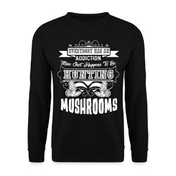 Hunting Mushroom Hunting Mushrooms Addiction - Unisex Sweatshirt - black - Front - Alina (178cm) & Michal (187cm)