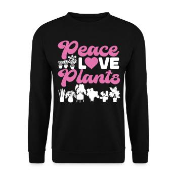 Amoureux des plantes Jardinière Fille Paix - Sweat-shirt Unisexe - noir - Devant - Alina (178cm) & Michal (187cm)