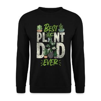 Plant Lover Gardening Dad Best - Unisex Sweatshirt - black - Front - Alina (178cm) & Michal (187cm)