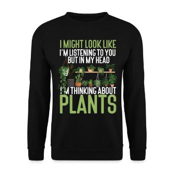 Plant Lover Gardening I Might Look - Unisex Sweatshirt - black - Front - Alina (178cm) & Michal (187cm)