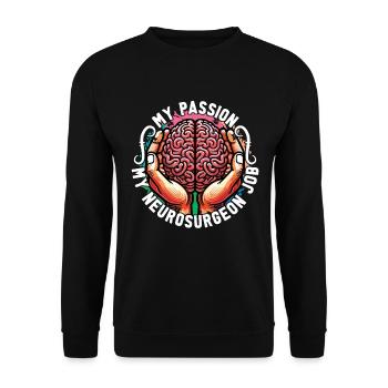 Neurochirurgien Ma passion Mon neurologue Docteur - Sweat-shirt Unisexe - noir - Devant - Alina (178cm) & Michal (187cm)