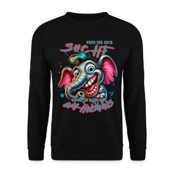 Wenn ihr mich sucht ich bin am Rande des Wahnsinns - Unisex Pullover - Schwarz - Vorne - Alina (178cm) & Michal (187cm)