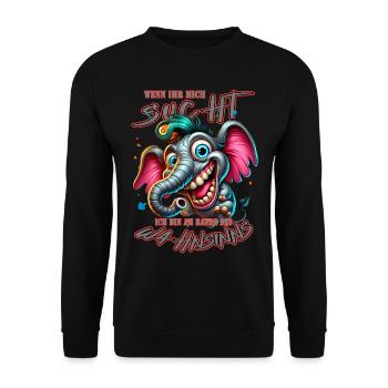 Wenn ihr mich sucht ich bin am Rande des Wahnsinns - Unisex Pullover - Schwarz - Vorne - Alina (178cm) & Michal (187cm)
