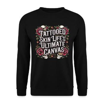 Tattoo Studio Tattoo Artist Tattoo Ideas - Unisex Sweatshirt - black - Front - Alina (178cm) & Michal (187cm)