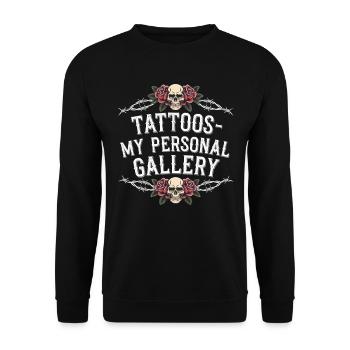 Tattoo Studio Tattoo Artist Tattoo Ideas - Unisex Sweatshirt - black - Front - Alina (178cm) & Michal (187cm)