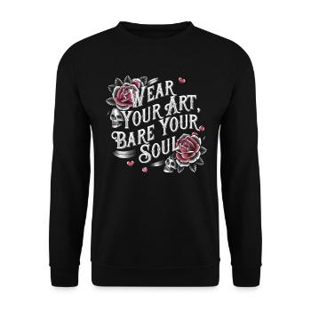 Tattoo Studio Tattoo Artist Tattoo Ideas - Unisex Sweatshirt - black - Front - Alina (178cm) & Michal (187cm)