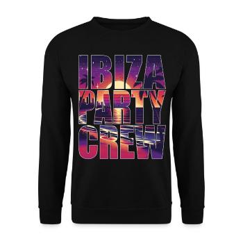 Vacances Ibiza Party Crew Îles Baléares - Sweat-shirt Unisexe - noir - Devant - Alina (178cm) & Michal (187cm)