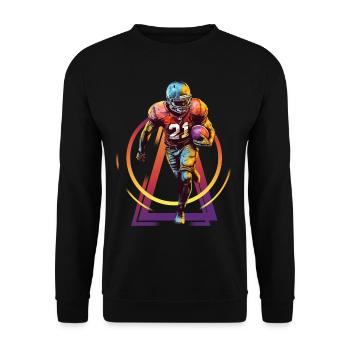 Joueur de football américain USA Amérique Sports Rétro - Sweat-shirt Unisexe - noir - Devant - Alina (178cm) & Michal (187cm)