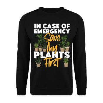 Plant Lover Gardening In Case Of - Unisex Sweatshirt - black - Front - Alina (178cm) & Michal (187cm)