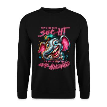 Wenn ihr mich sucht, ich bin am Rande des Wahnsinn - Unisex Pullover - Schwarz - Vorne - Alina (178cm) & Michal (187cm)
