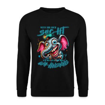 Wenn ihr mich sucht, ich bin am Rande des Wahnsinn - Unisex Pullover - Schwarz - Vorne - Alina (178cm) & Michal (187cm)