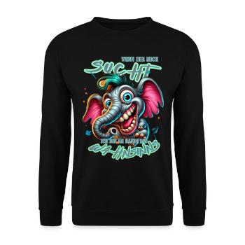 Wenn ihr mich sucht, ich bin am Rande des Wahnsinn - Unisex Pullover - Schwarz - Vorne - Alina (178cm) & Michal (187cm)