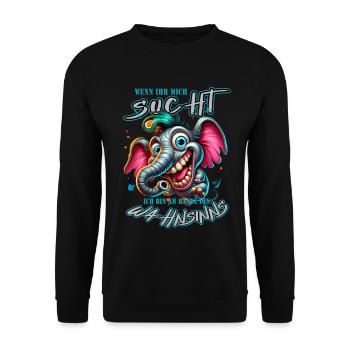 Wenn ihr mich sucht, ich bin am Rande des Wahnsinn - Unisex Pullover - Schwarz - Vorne - Alina (178cm) & Michal (187cm)