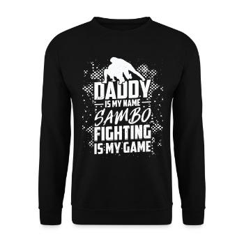 Papa est mon nom Sambo le combat est mon jeu - Papa - Sweat-shirt Unisexe - noir - Devant - Alina (178cm) & Michal (187cm)