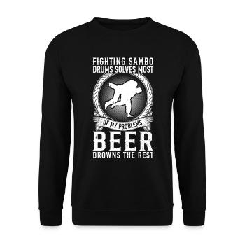 Sambo Lutteur Sambo combattant Citations drôles de Sambo - Sweat-shirt Unisexe - noir - Devant - Alina (178cm) & Michal (187cm)