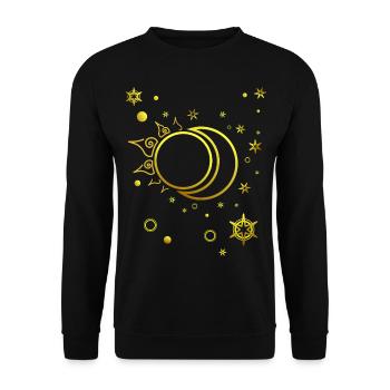 Sun, Moon and Stars Spiritual Astrology - Unisex Sweatshirt - black - Front - Alina (178cm) & Michal (187cm)