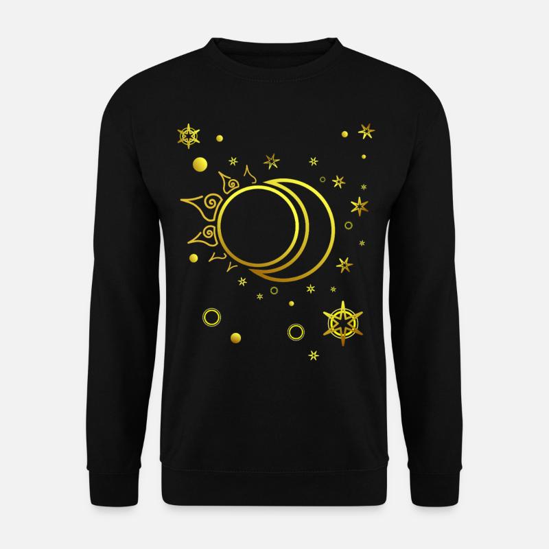 Sonne Mond und Sterne spirituell Astrologie - Unisex Pullover - Schwarz