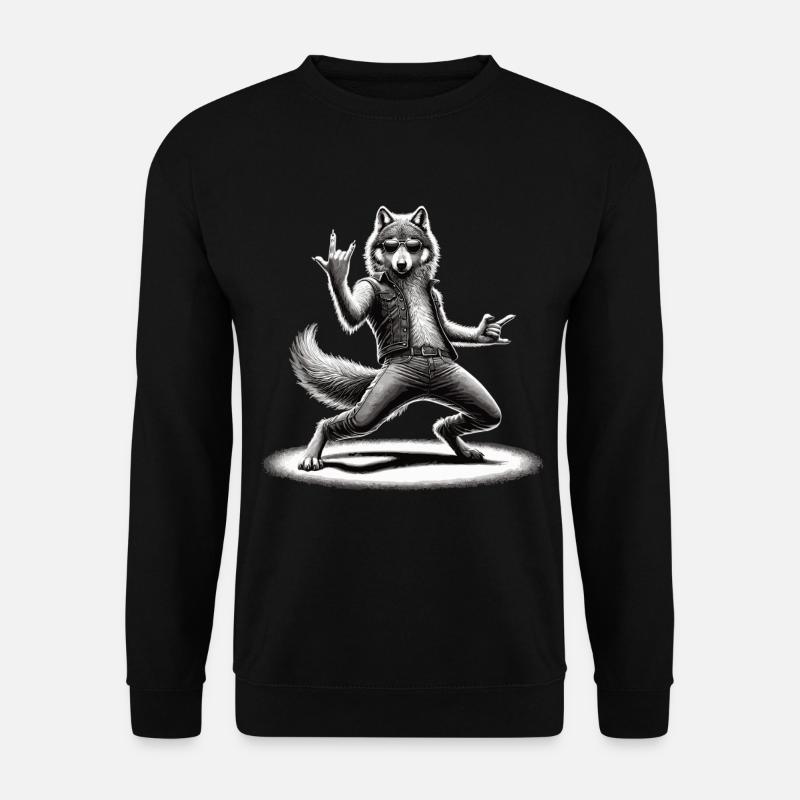 Rocking Wolf – Cool & Wild - Unisex Sweatshirt - black