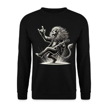 Rocking Lion – Sauvage et bruyant - Sweat-shirt Unisexe - noir - Devant - Alina (178cm) & Michal (187cm)