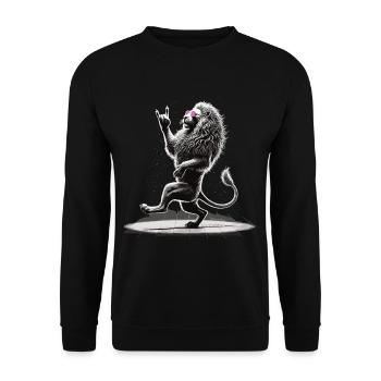 Lion à bascule – sauvage et libre - Sweat-shirt Unisexe - noir - Devant - Alina (178cm) & Michal (187cm)