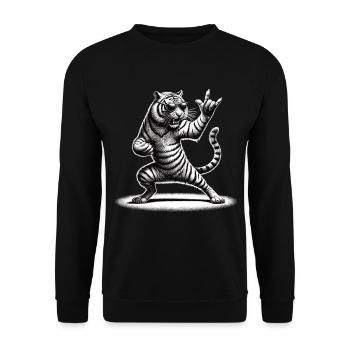Tigre à bascule – sauvage et libre - Sweat-shirt Unisexe - noir - Devant - Alina (178cm) & Michal (187cm)