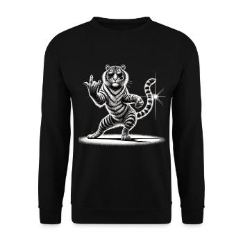 Rockiger Tiger – Wild & Cool - Unisex Pullover - Schwarz - Vorne - Alina (178cm) & Michal (187cm)