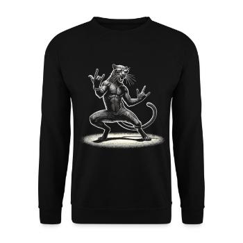 Rock-Panther – Metal and Power - Unisex Sweatshirt - black - Front - Alina (178cm) & Michal (187cm)