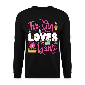 Amateur de plantes jardinière fille ceci - Sweat-shirt Unisexe - noir - Devant - Alina (178cm) & Michal (187cm)