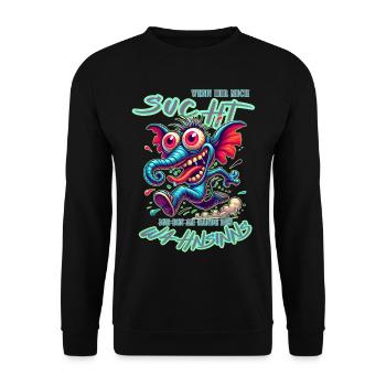Wenn ihr mich sucht, ich bin am Rande des Wahnsinn - Unisex Pullover - Schwarz - Vorne - Alina (178cm) & Michal (187cm)