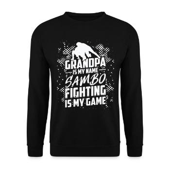 Grand-père est mon nom Sambo : le combat est mon jeu - - Sweat-shirt Unisexe - noir - Devant - Alina (178cm) & Michal (187cm)